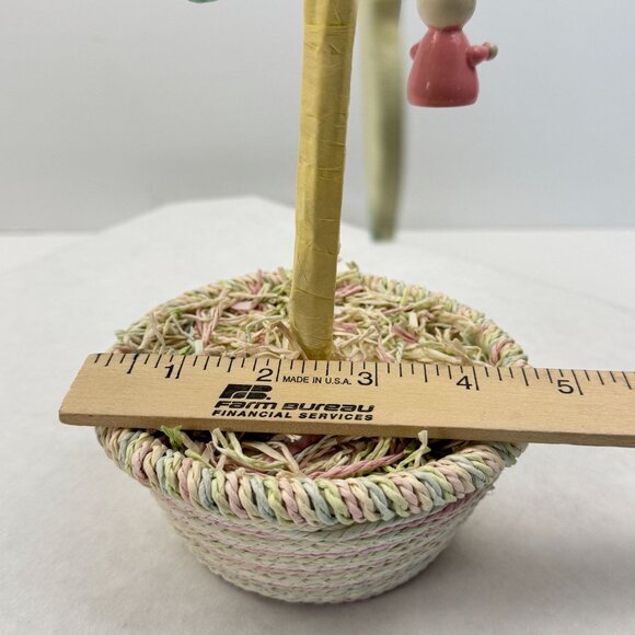 Vintage Easter Tree 17 Wooden Ornaments Bendable Branches Yellow 18" Tall - Picture 11 of 12